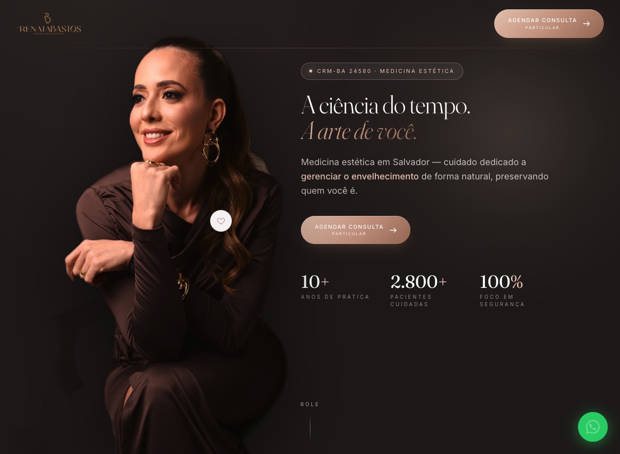 Hero da landing page da Dra. Renata Bastos